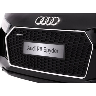 Audi R8 Spyder na akumulator Czarny + Pilot + EVA + Wolny Start + Radio MP3 + LED