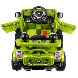 Autko terenowe JJ na akumulator dla dzieci Zielony + Pilot + Schowek + Światła + Audio