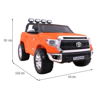 Toyota Tundra XXL dla dzieci Pomarańczowy + Pilot + Bagażnik + LED + Audio + EVA + Wolny Start