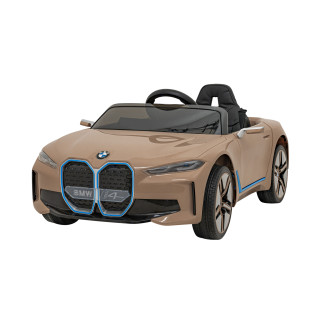 Autko BMW I4 na akumulator dla dzieci Złoty + Wolny Start + EVA + Ekoskóra + Audio LED + Pilot