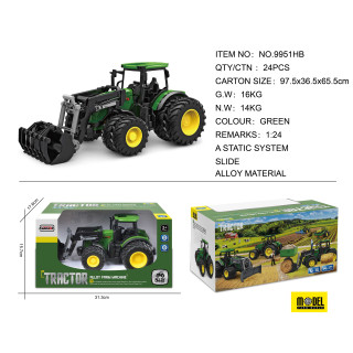 Green Tractor With Tour 1:24