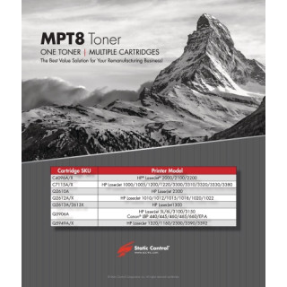 Static-Control Tonerio miltukai HP MPT8, Black, 20kg. C4096A/X C7115A/X Q2610A Q2612A/X Q2613A/X Q3906A