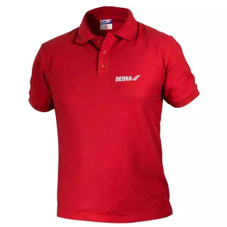 DEDRA Vyriški polo marškineliai XL, raudoni, 35 % medvilne + 65 % poliesteris BH5PC-XL
