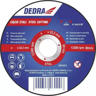 DEDRA Abrazyvinis pjovimo diskas metalui 115x1,0x22,2 F13011