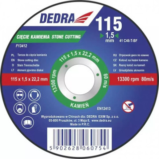 DEDRA Pjovimo diskas akmeniui 115x1,5x22,2' F13412