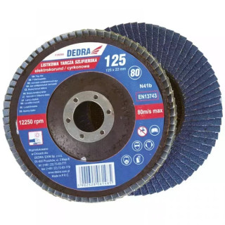 DEDRA Veduoklinis šlifavimo diskas (lapelinis šlifavimo diskas) 125x22mm,36 F26036