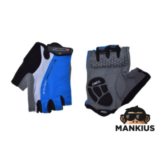GLOVES , BICYCLE BLUE/WHITE L
