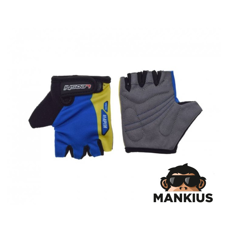 GLOVES , BICYCLE KIDS BLUE/YELLOW S