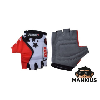GLOVES , BICYCLE KIDS WHITE/RED 5XS