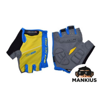 GLOVES , BICYCLE YELLOW/BLUE L