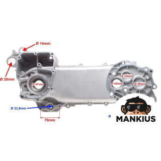 CRANKCASE, LH 4T (FOR DRIVE BELT COVER 460mm)