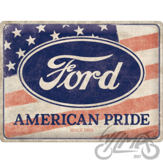 TIN SIGN 30x40 FORD AMERICAN FLAG 23319