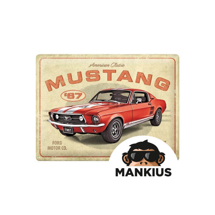 TIN SIGN 30x40 FORD MUSTANG GT RED 23298