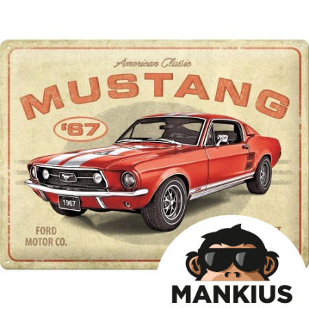 TIN SIGN 30x40 FORD MUSTANG GT RED 23298