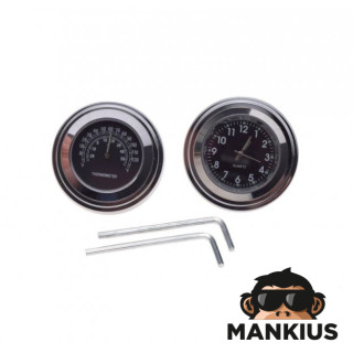 WATCH + THERMOMETER FOR HANDLEBARS BLACK