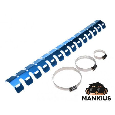 PROTECTOR, EXHAUST PIPE HEAT SHIELD UNIVERSAL BLUE