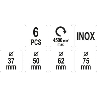 Šepečių vielinių su koteliu rinkinys (6vnt) INOX