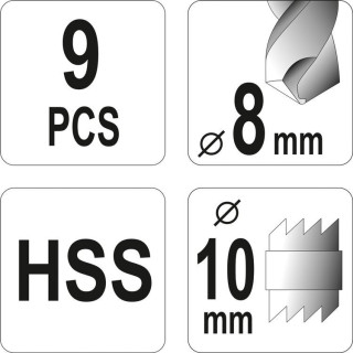 Grąžtų rinkinys kontaktiniams taškams nugręžti HSS (9vnt)(HSS)