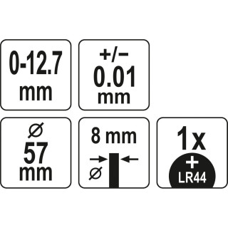 Skaitmeninis indikatorius 0 - 12.7mm