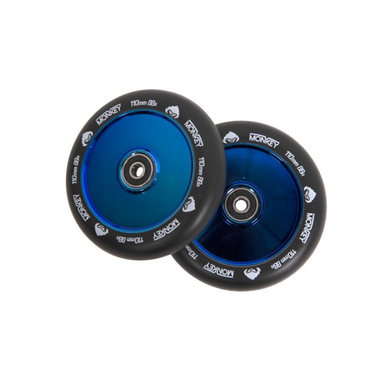 SCOOTER WHEEL Monkey Hollowcore blue-chrome 110mm
