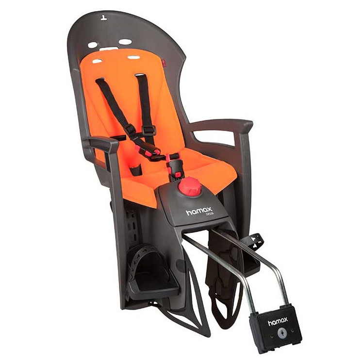 Vaikiška kėdutė Hamax Siesta prie rėmo gray/orange atlenkiama
