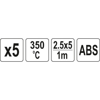 Plastiko suvirinimo juostų rinkinys (5vnt) (ABS terpolimeras) 2.5x5mm 5х1m
