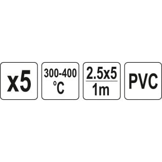 Plastiko suvirinimo juostų rinkinys (5vnt) (PVC polivinilchloridas) 2.5x5mm 5х1m