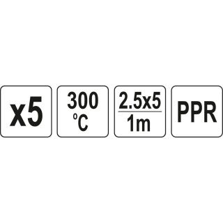 Plastiko suvirinimo juostų rinkinys (5vnt) (PPR polipropilenas) 2.5x5mm 5х1m